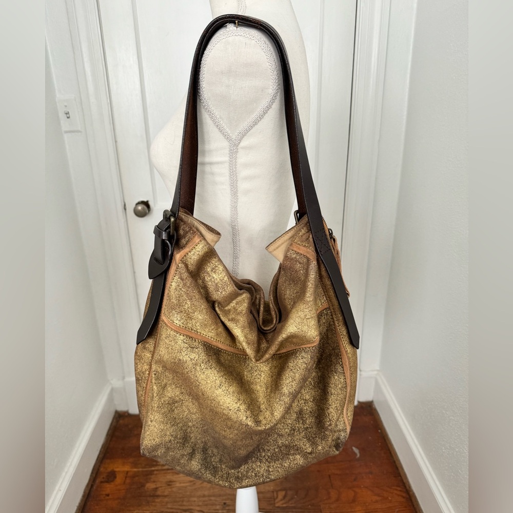Holding Horses for Anthropologie metallic gold handbag purse